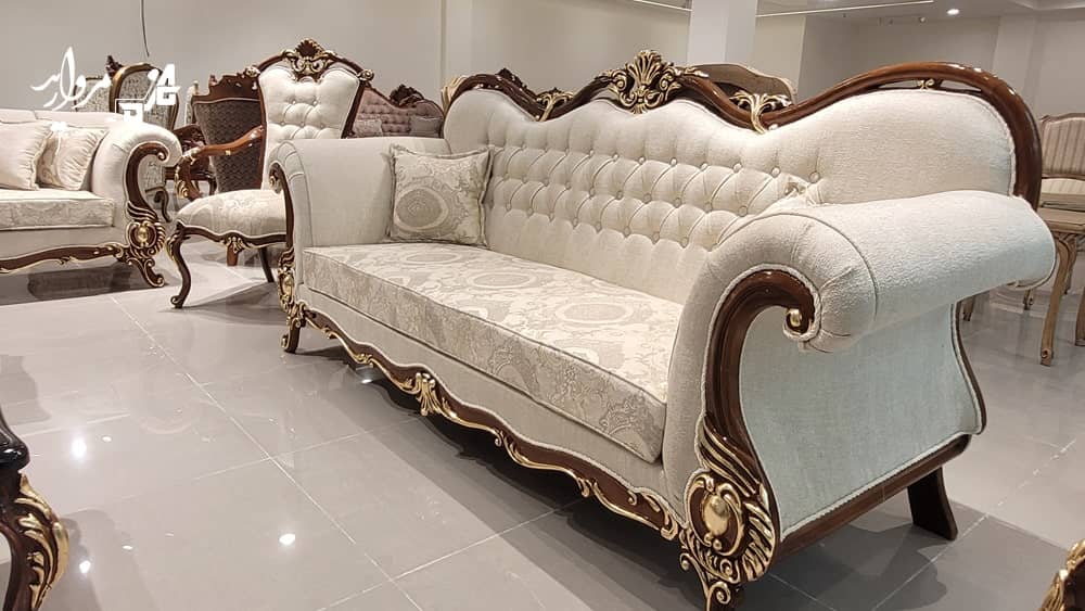 مبل کلاسیک مدل زرین تخت - مبلمان مروارید