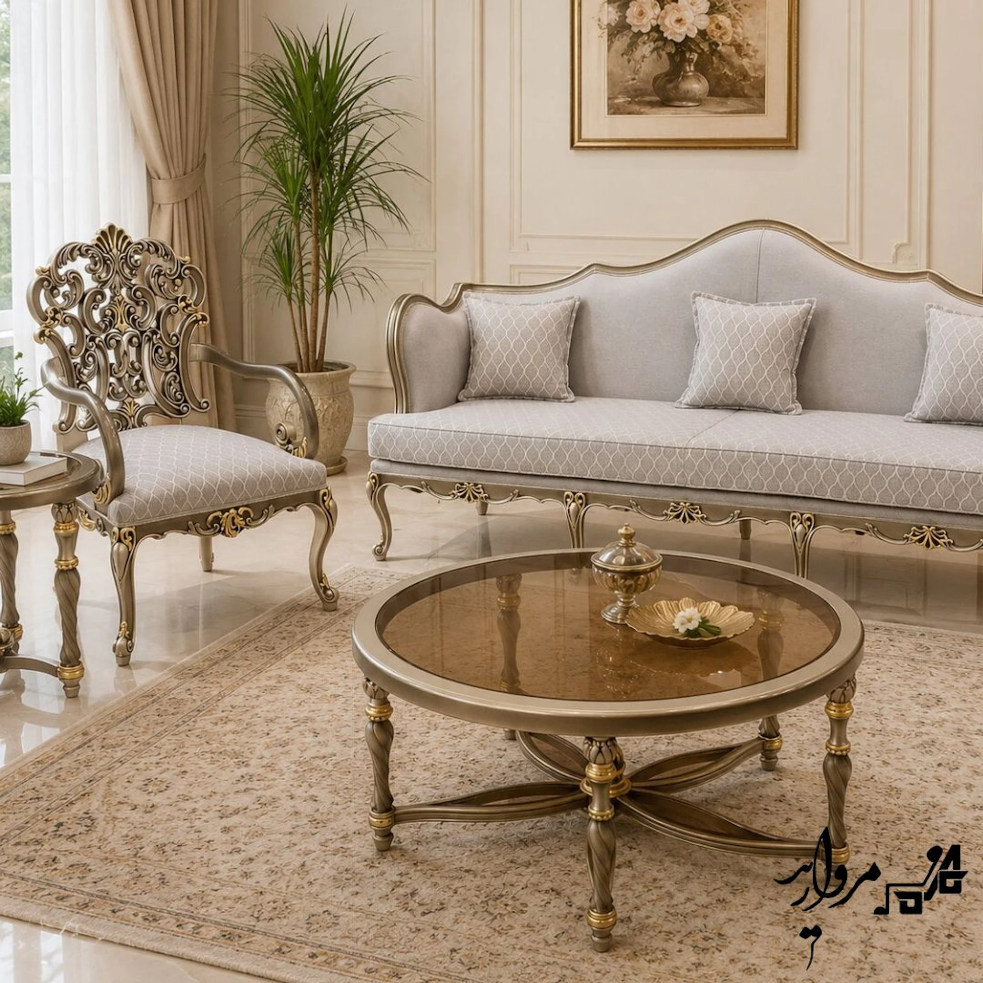 مبل کلاسیک مدل آریا صدفی