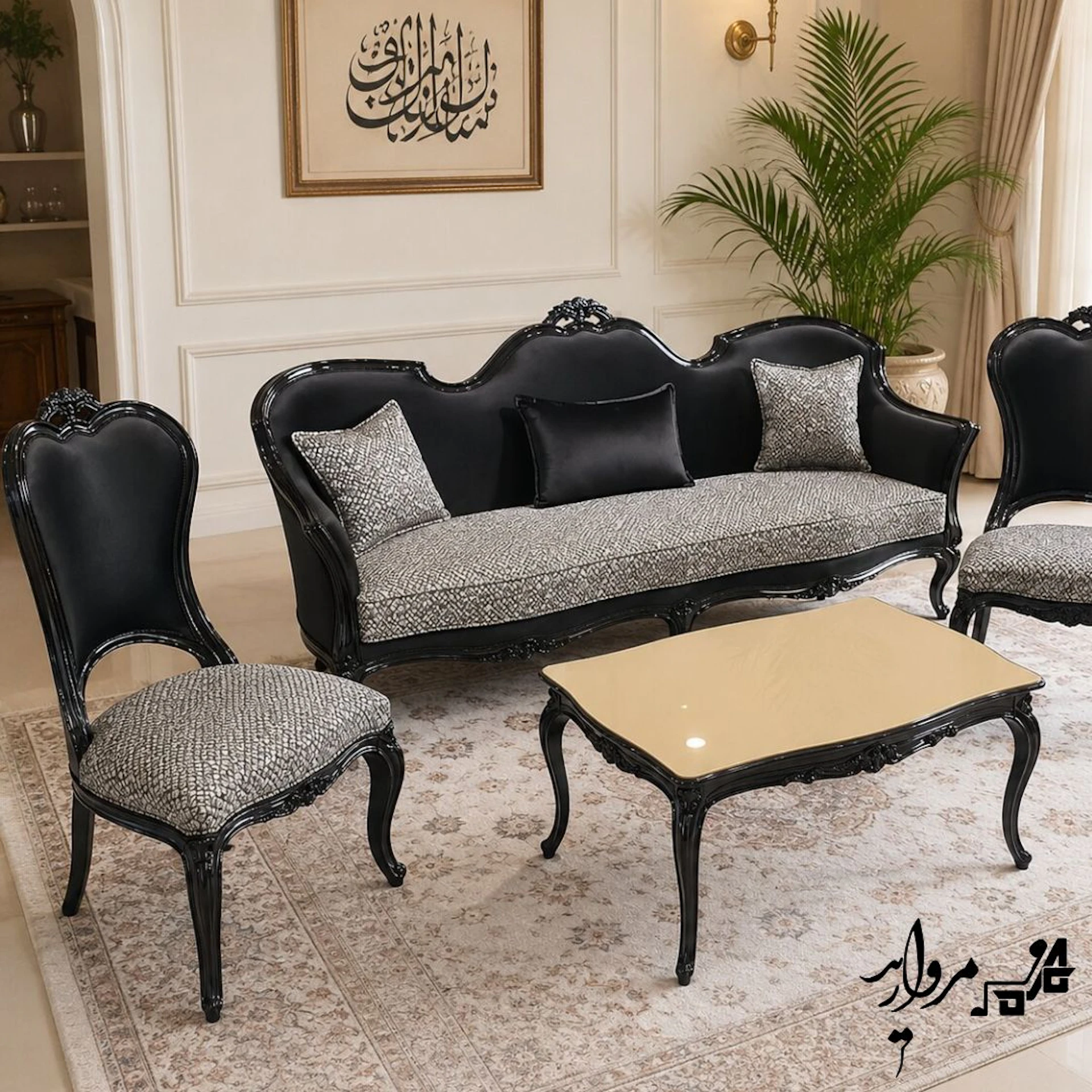 مبل استیل مدل مرجان مشکی